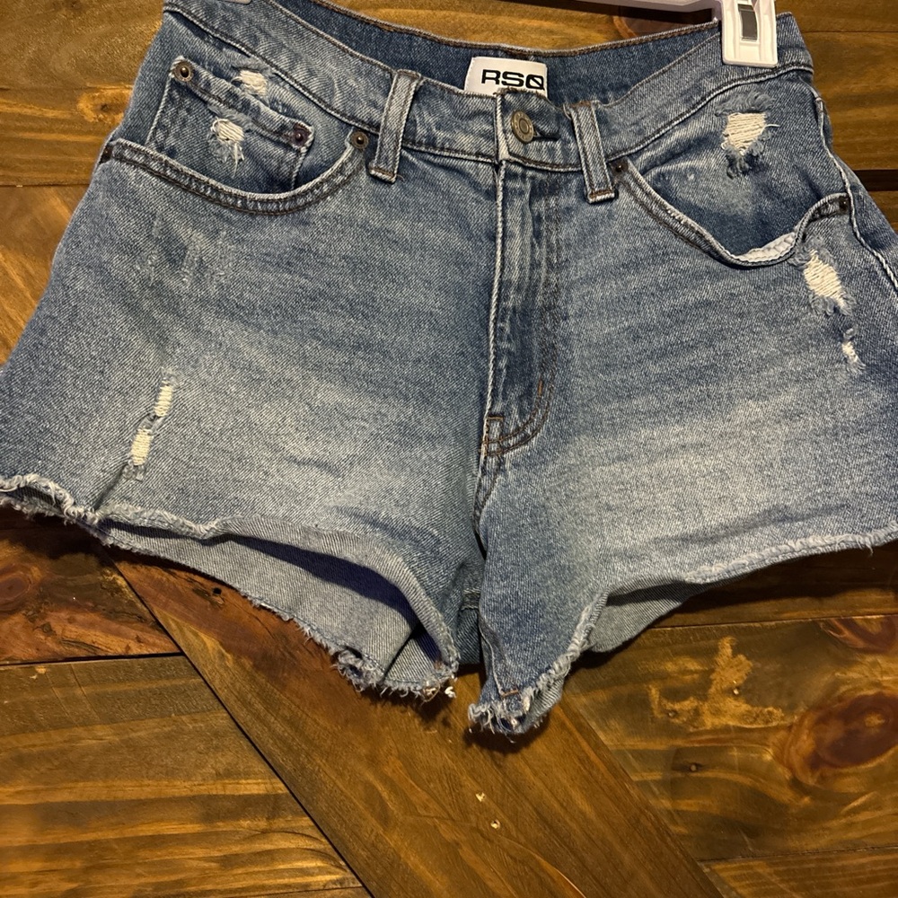 RSQ Distressed Blue Jean Shorts